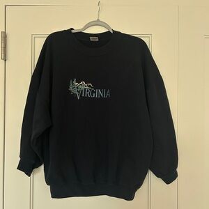 Navy Blue Virginia Embroidered Men's Sweater